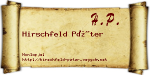 Hirschfeld Péter névjegykártya
